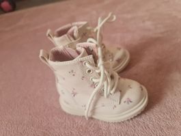 Kinder Stiefel Next weiss mit Blumenmuster Grösse 22