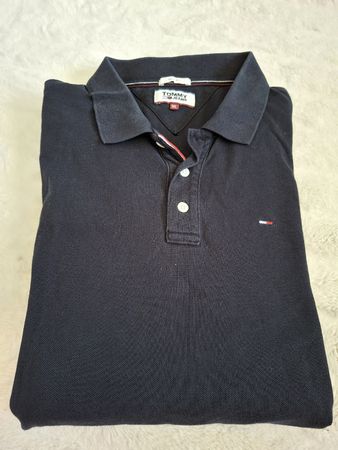 Polo Tommy Jeans bleu noor taille XL slim fit 