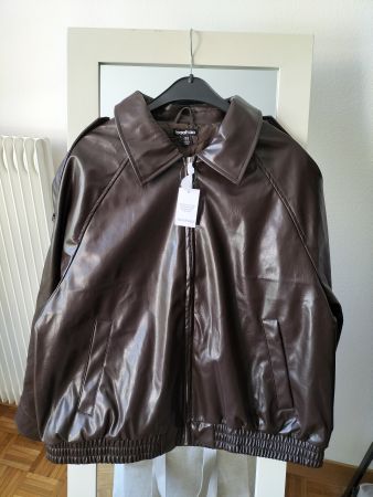 Veste bomber simili cuir marron 46 neuve avec étiquette