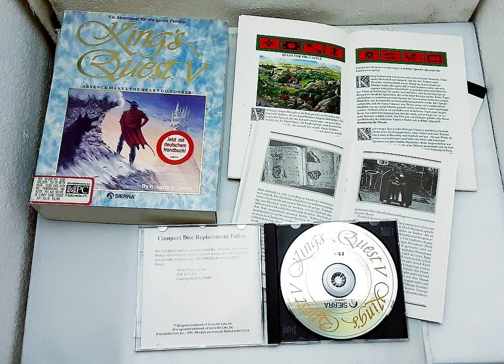 Giochi: KINGS QUEST 5 PC CD-ROM BIG BOX KOMPLETT SET 1A DE – Usato da Reinach BL venduto da mon_89wb 1