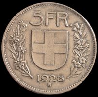 Top Silber 5 Franken 1926 Vorz Schweiz Sammelstück ab 1.-