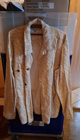 Elegante Sommerjacke, Beige gemustert, Grösse L  