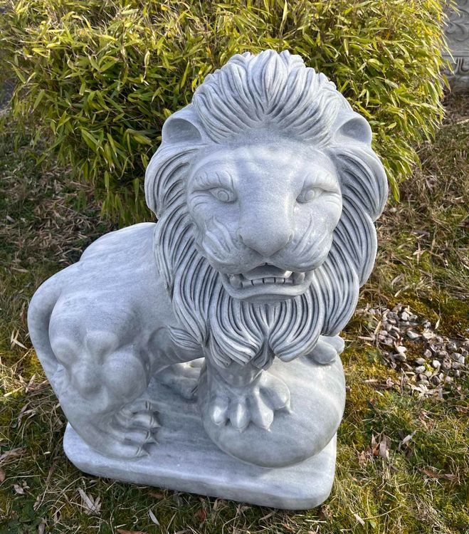 Große Löwen Statue Garten Marmor Stein 1m Gartenskulptur Kaufen auf