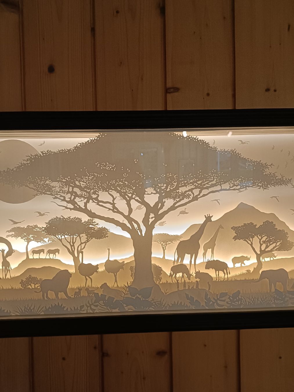 Poster & Bilder: Schattenbild beleuchtet Afrika Savanne Deko Bild LED – Neu und originalverpackt aus Langnau i.E von Arco2503 2