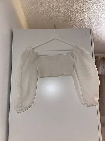 Zara Puffärmel Crop Top Grösse S