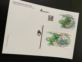 Karte Tag der Briefmarke Bad Zurzach 2024 Druck + Original