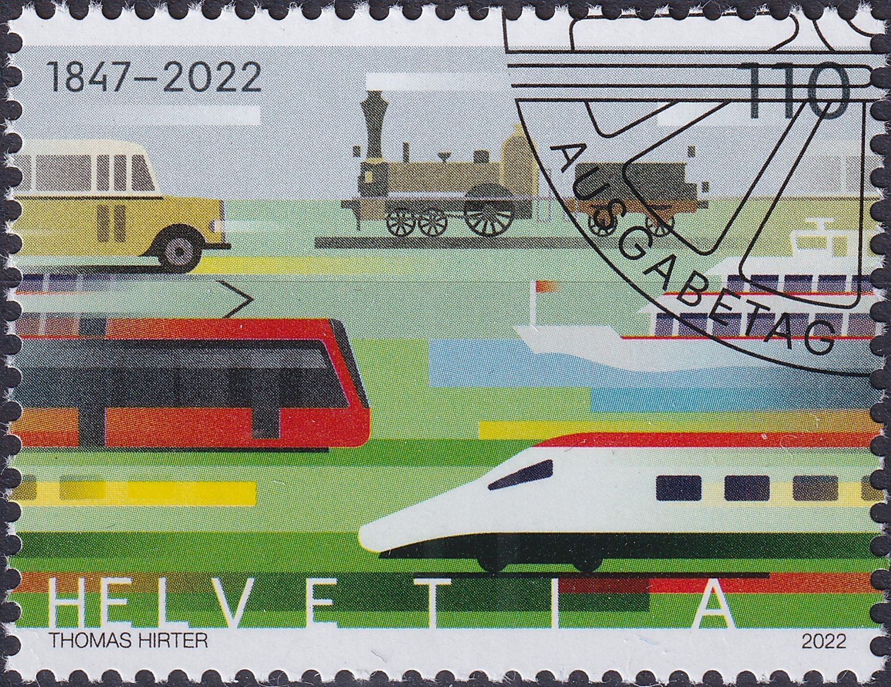 Tutti i francobolli: 2022, Nr.1918 (ÖV) mit Ersttags-Eck-Stempel. – Usato da Sursee venduto da Luzernerraute