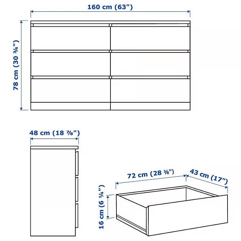 Kommoden: Commode 6 tiroirs Malm avec plateau en verre – Gebraucht aus Villeneuve VD von Jlt26 2