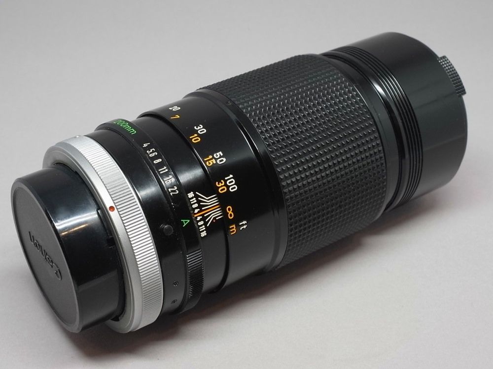 RARE OBJECTIF MACRO Canon FD 200mm F4 BON ETAT EUR 241,22 - FR