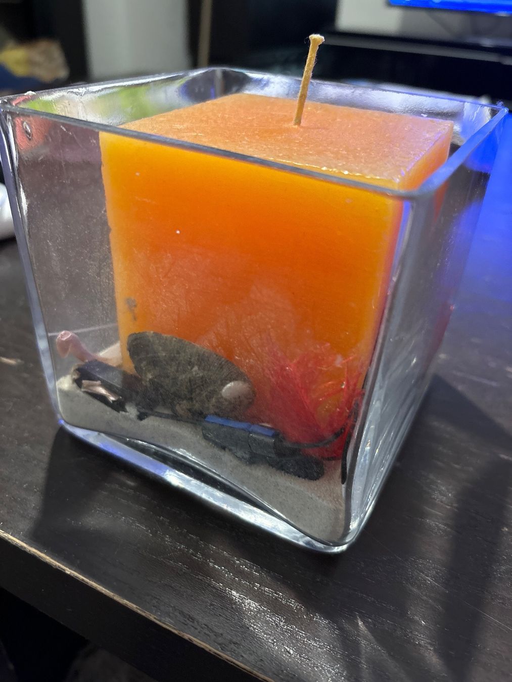 Kerzen: Kerze Orange mit Vase aus Glas – Neu (gemäss Beschreibung) aus Zürich von engebrunau 1