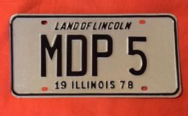Auto Nummernschild, Kontrollschild USA Illinois 1978