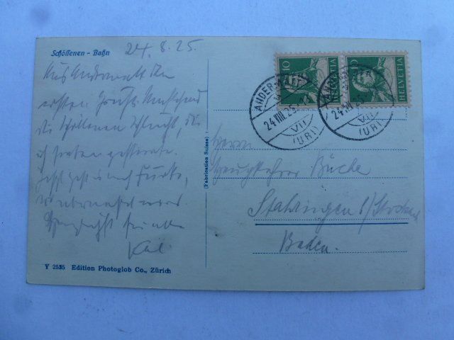 Cartoline postali: Ansichtskarte Schöffenen Bahn 1925 – Usato da Walkringen venduto da Casablanca777 1