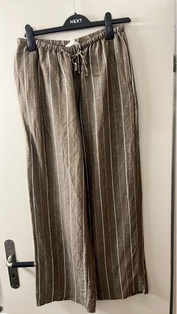 Linen Hose gestreift braun/weiss Grösse 40 gebraucht
