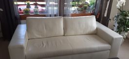 ARTANOVA Ledersofa 2-Sitzer weiss
