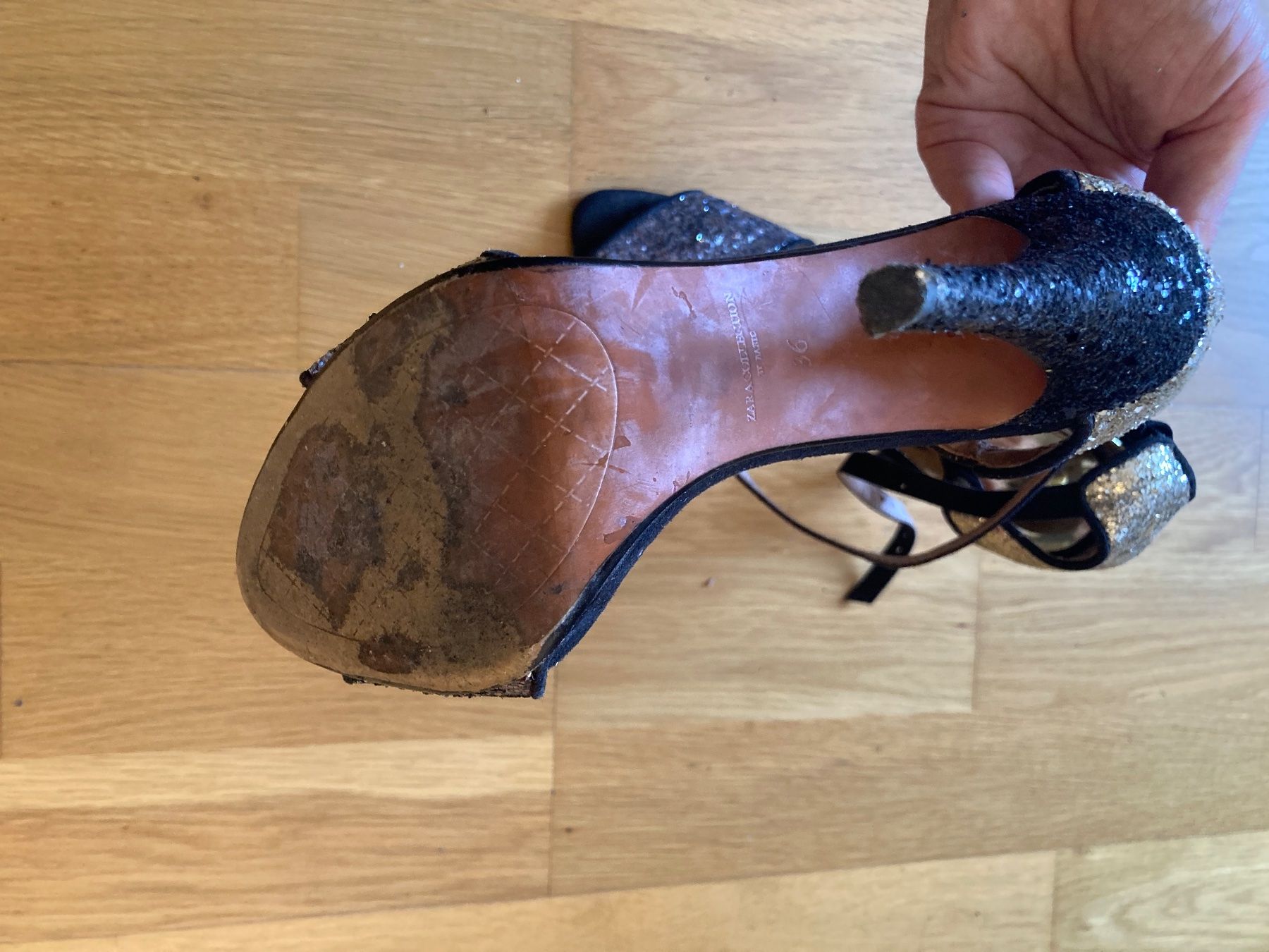 Zara Scarpe da donna: Festive sparkly Sandals, Zara Basics 2012 – Usato da Luzern venduto da AM2nd 4