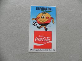 Abziehbild Kleber alt Fussball WM Spanien 1982 Coca Cola