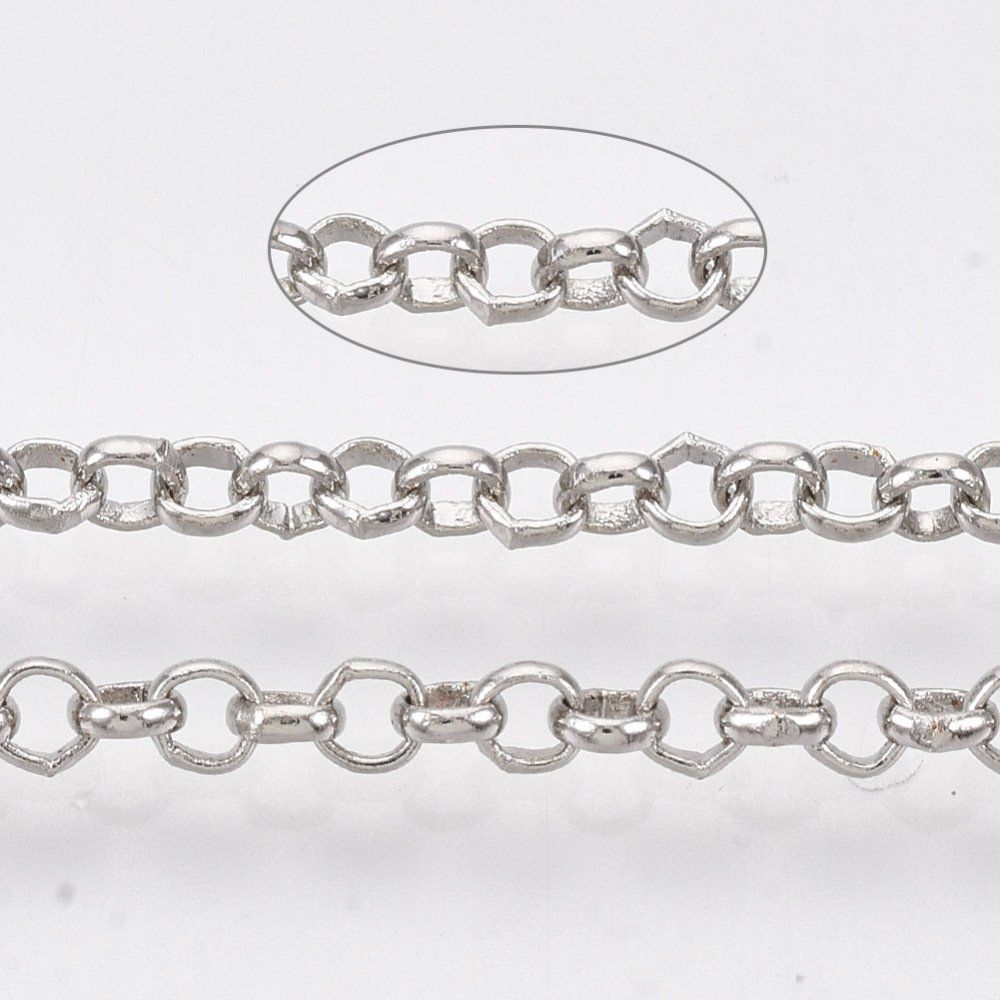 Catenine: 1m Kette  Jasseron 2.5x0.7mm Metall – Nuovo (secondo la descrizione) da Alpnachstad venduto da perlengaby