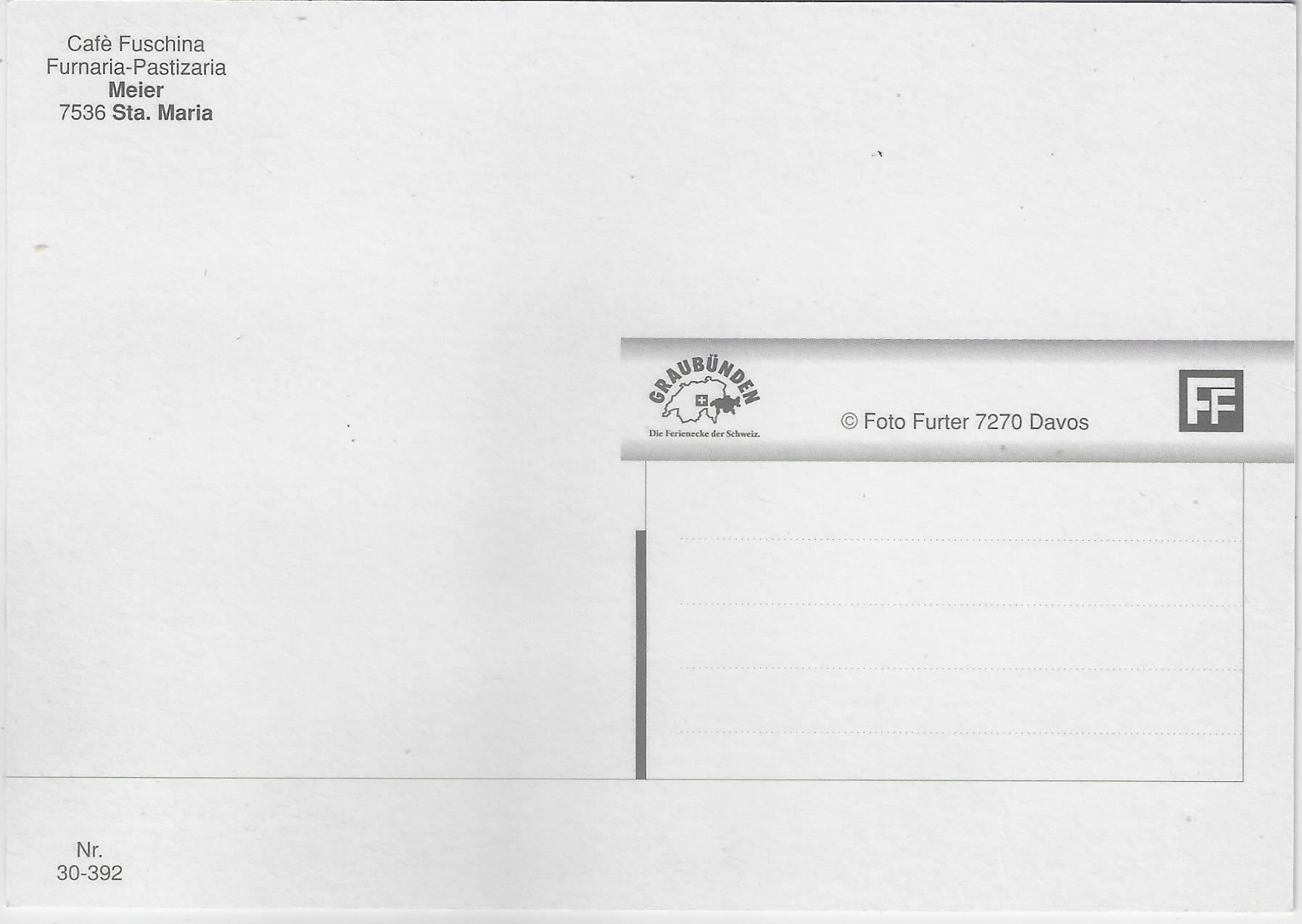 Cartoline postali: Cafe Fuschina Meier Sta. Maria – Antico da Ettingen venduto da Kartenplanet 1