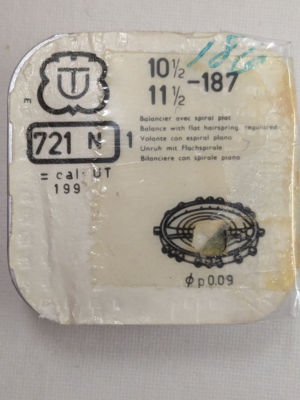Orologi: Unitas Unruhen mit Flachspirale, Kaliber UT 199 – Nuovo e nell'imballaggio originale da Weinfelden venduto da blaukreuz_brocki_TG 2