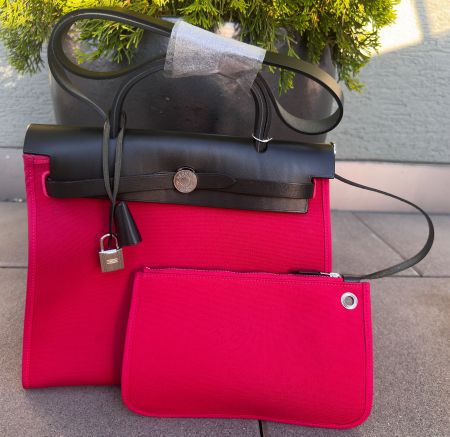 ‼️Hermès Herbag Zip 31 Pink/Schwarz – selten‼️