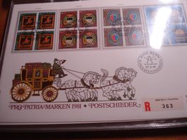 FDC-Grossbrief 1981, Pro Patria Satz 4erblocks Postschilder