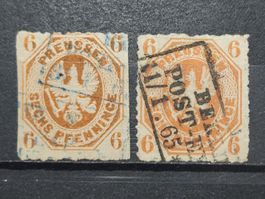 Altesdeutschland Preussen Mi-Nr. 15 a/b gestempelt 96 Fr