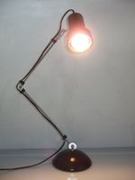 Vintage Schreibtischlampe Braun mit schwerem Gussfuß – 70er