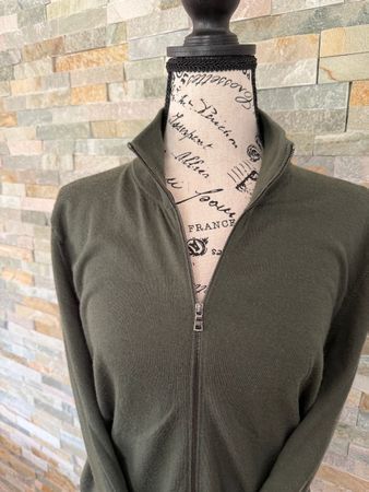 ★Joe Merino Riva Cardigan Zip Classy Moss Gr.L ★olive grün