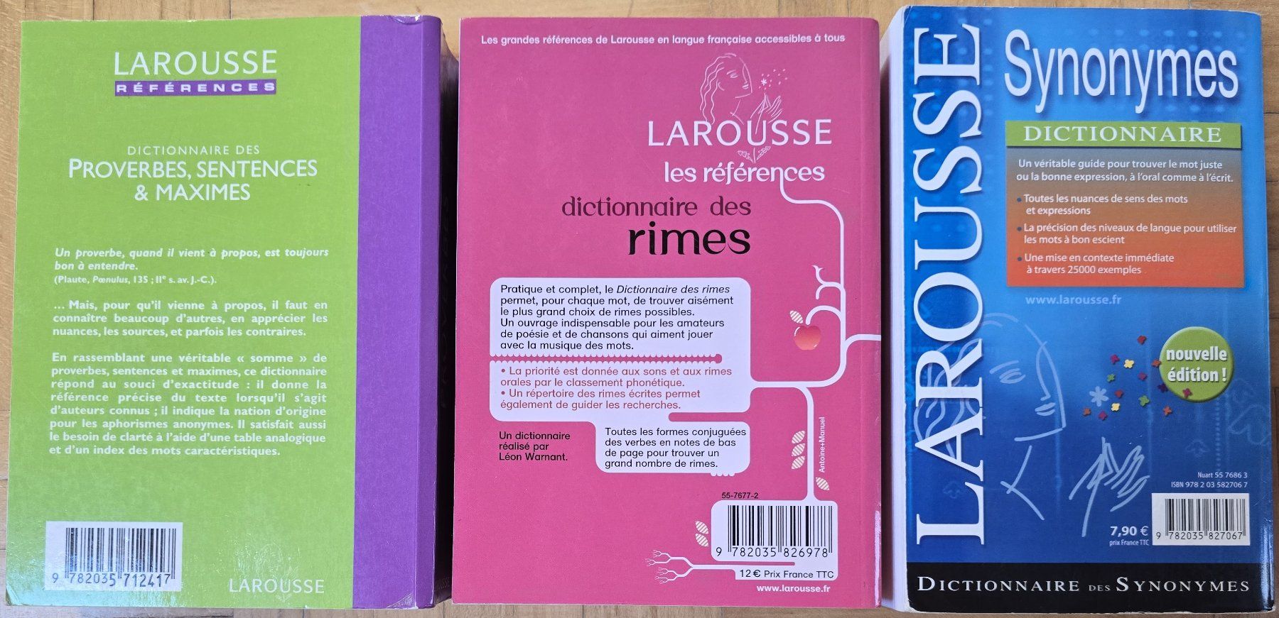 Libri: Larousse : Proverbes + Rimes + Synonymes – Usato da Froideville venduto da xXSebastienXx 1