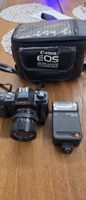 Canon T50 Kamera mit Agfatronic 280 CB Blitz Set gebraucht