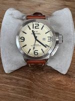 TW Steel Herrenuhr, Creme-Zifferblatt & braunes Lederband
