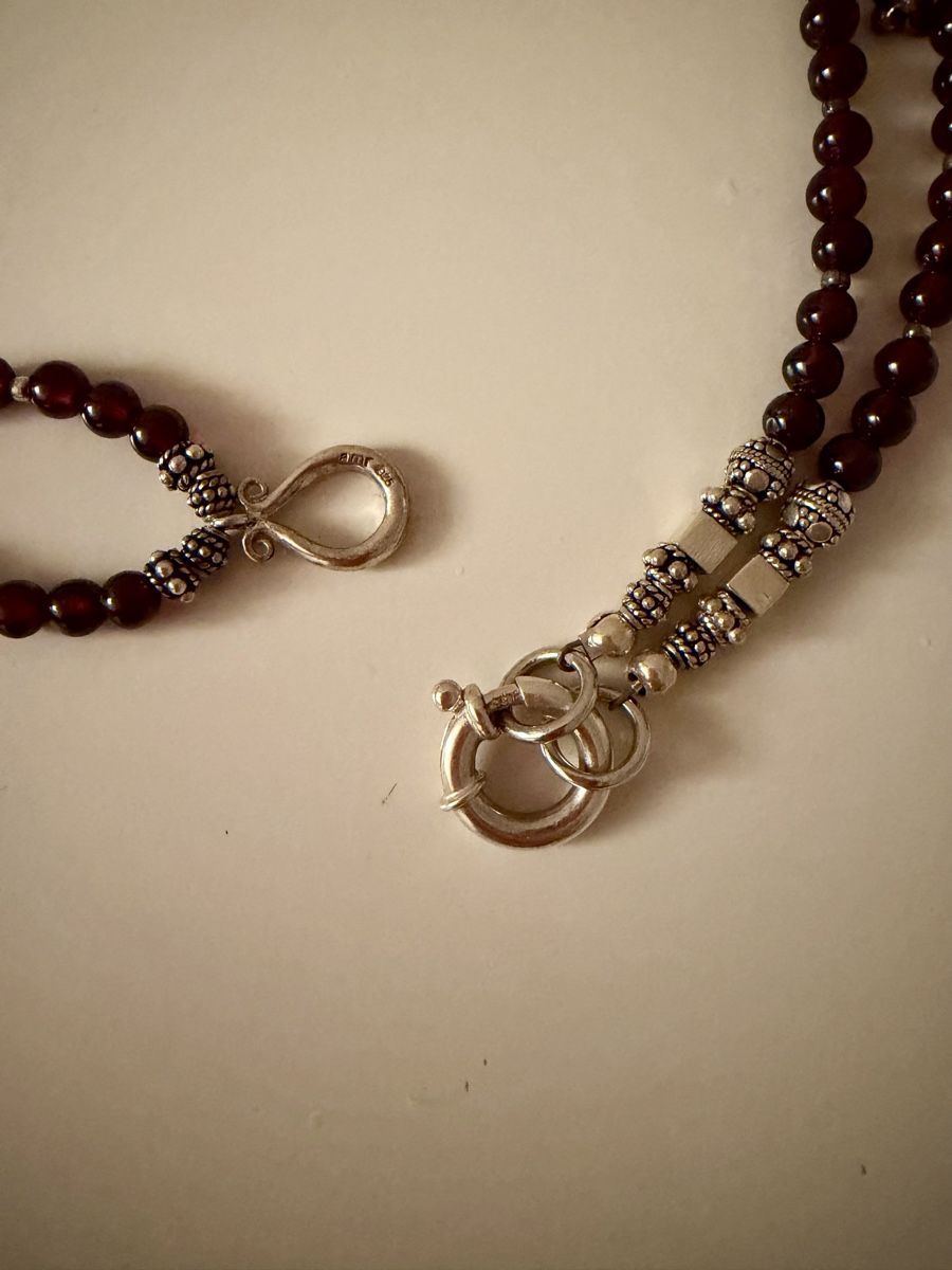 Rejane Rosenberger Catenine: Granatstein Kette mit Silber 49 cm - Rejane – Nuovo (secondo la descrizione) da Muttenz venduto da stoeberi01 5