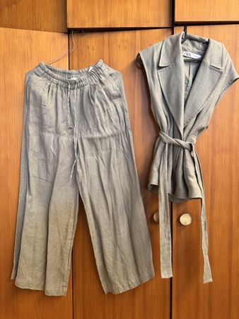 Zara set cotone e lino S (oversize)