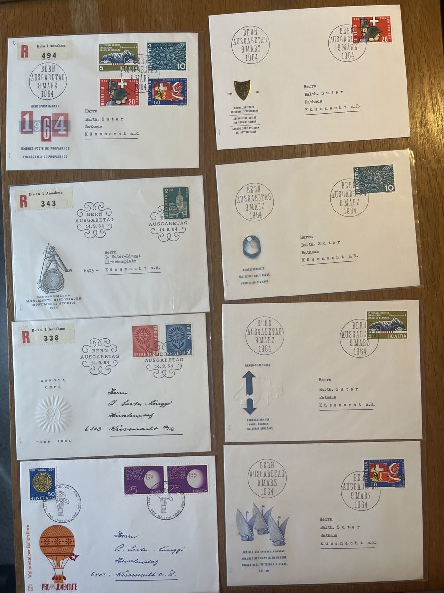 Alle Briefmarken: Briefe Posten 1964 Bern Ausgabetag – Gebraucht aus Sarnen von Muenzen.-M