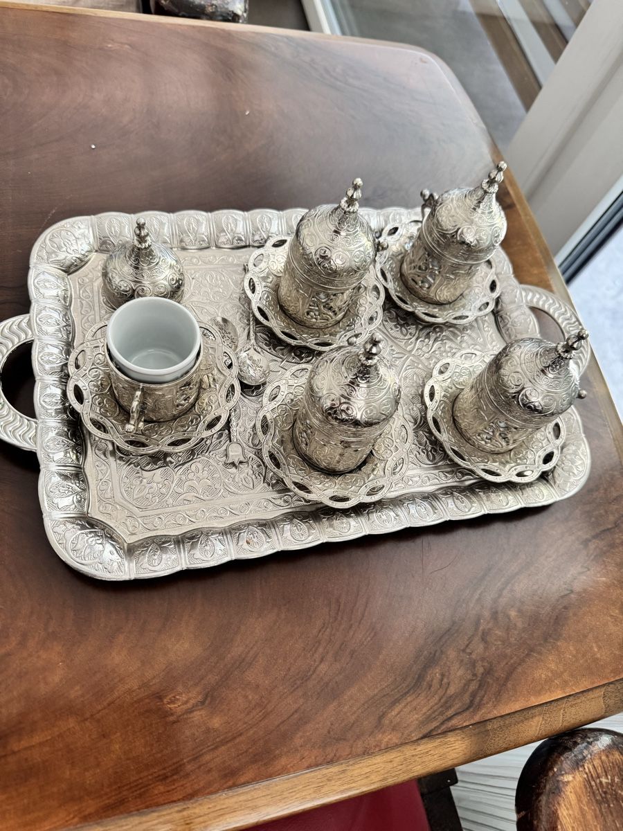 Tassen: Kaffeeservice 5 Tassen mit Tablett Edelstahl – Gebraucht aus Regensdorf von Leylad46 2