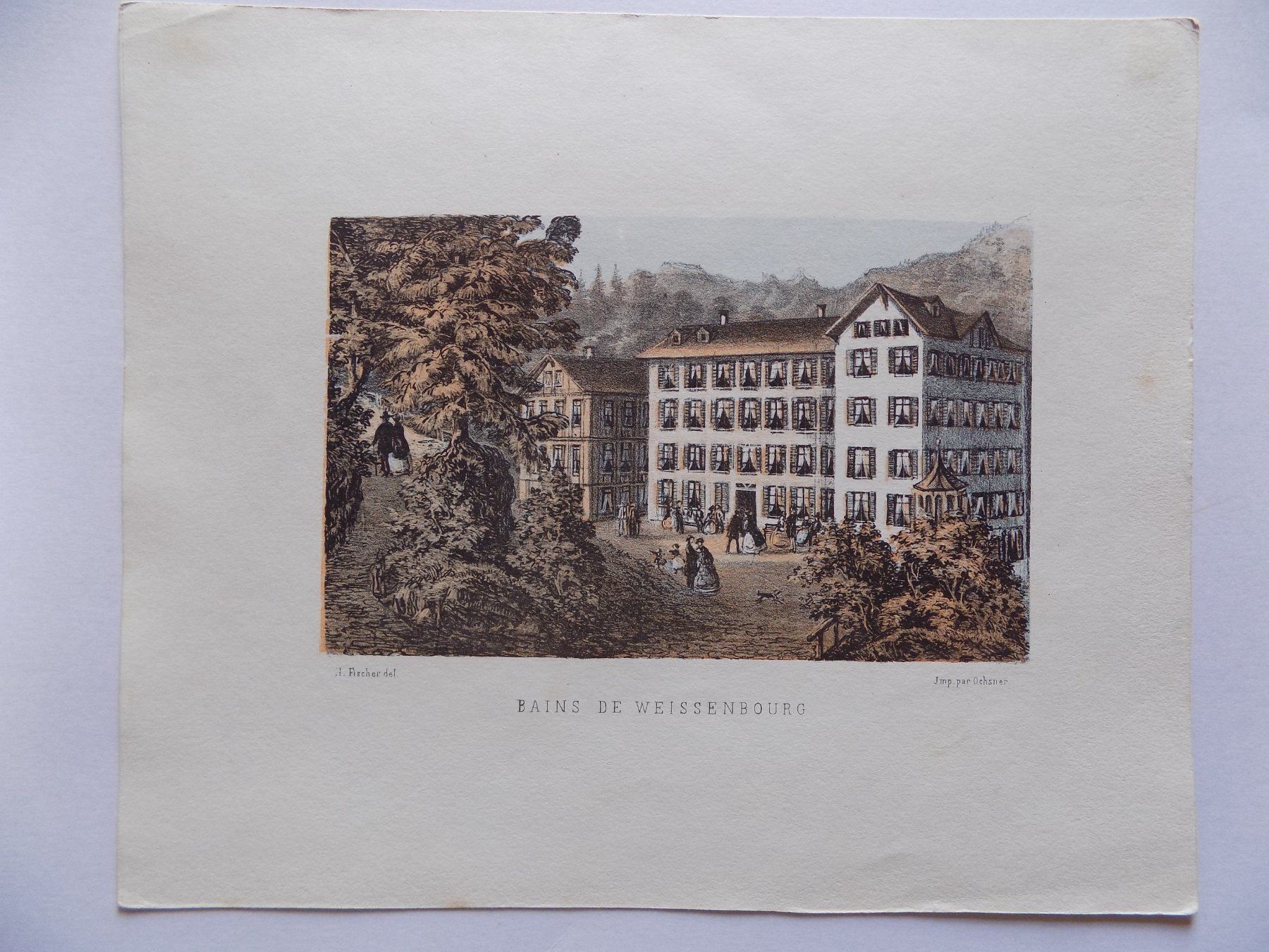 Incisioni: Bad Weissenburg getönte Lithographie – Usato da Risch venduto da Antikfee