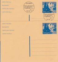 2 Ganzsachen Postkarten PTT 1993 -  Lac de Tanay °°/*blau