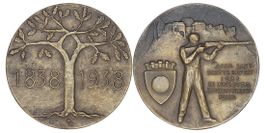 Schützenmedaille "Lenzburg" von 1938 (Bronze, FDC)