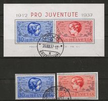 1937 : Pro Juventute Block (Ersttag) + Einzelwerte