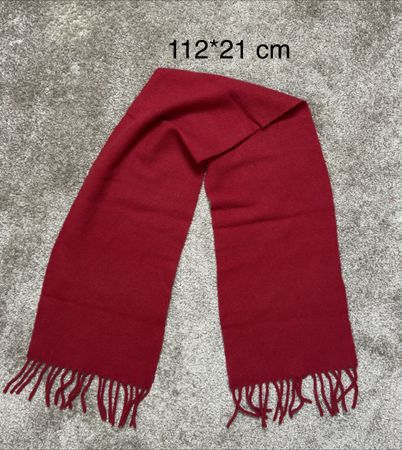 Écharpe 100% laine rouge 112x21 cm / Wollschal