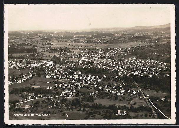 Cartoline postali: AK Rüti, Teilansicht, Teilansicht, 1932 – Usato da Berlin venduto da bartko-reher