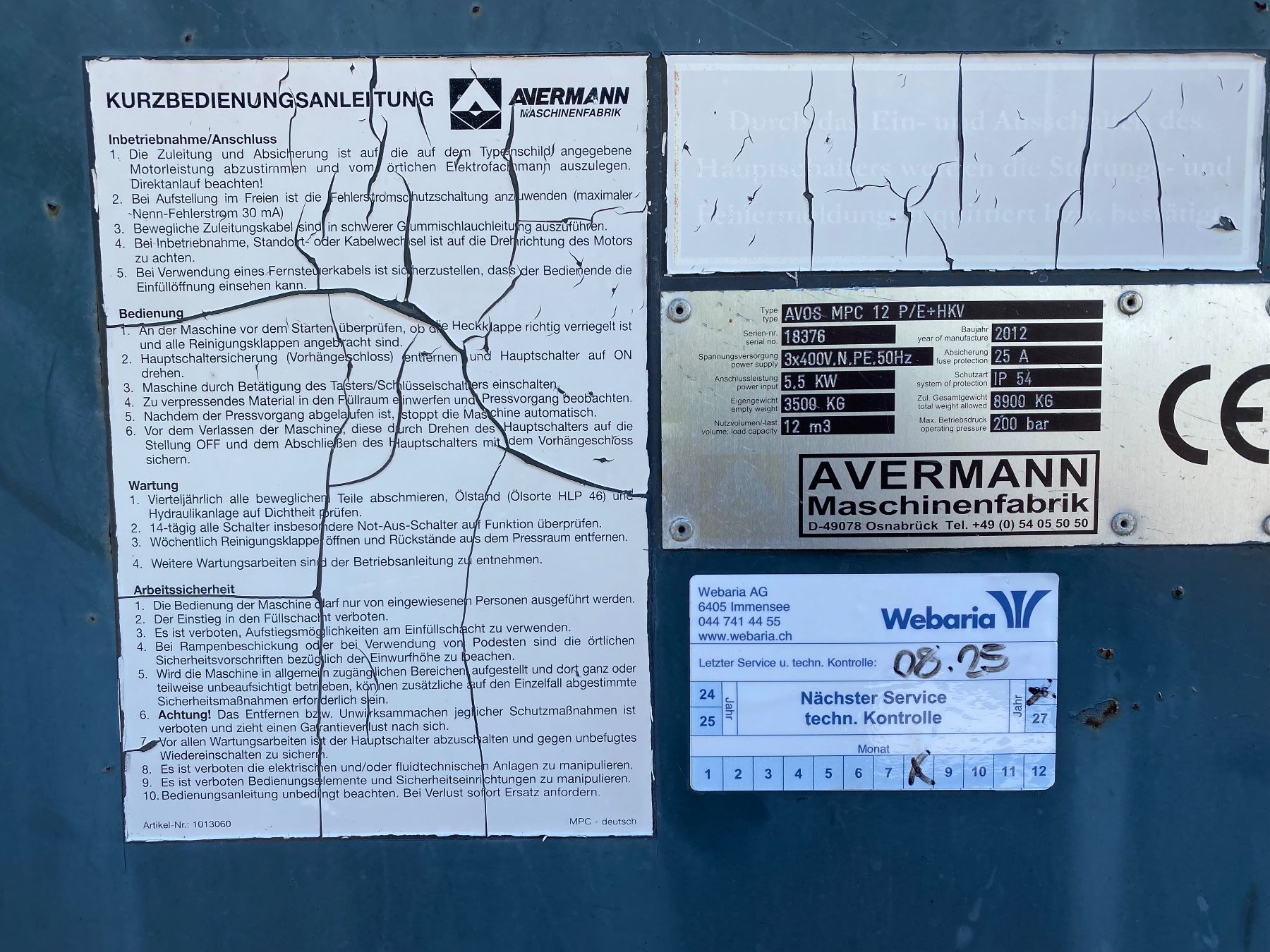 Contenitori edile: Pressmulde 12m3 von Avermann MPC 12 – Usato da Hägglingen venduto da Karin0802 9