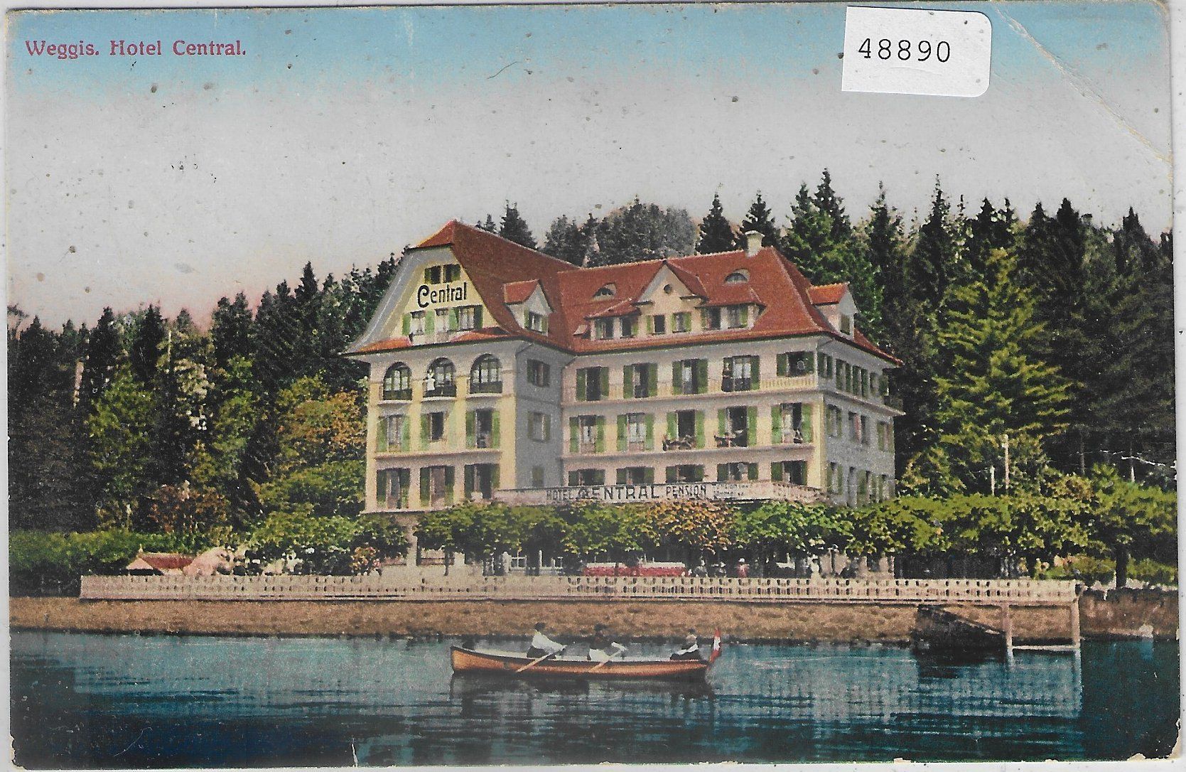 Cartoline postali: Weggis - Hotel Central - Litho – Difettoso da Ettingen venduto da Kartenplanet