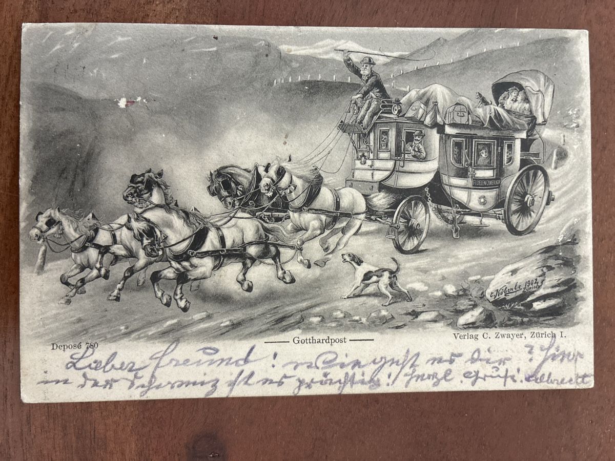 Cartes postales: 7 Ansichtskarten Schweiz von der Gotthard Post – D'occasion à Oftringen par Cla.vD.74