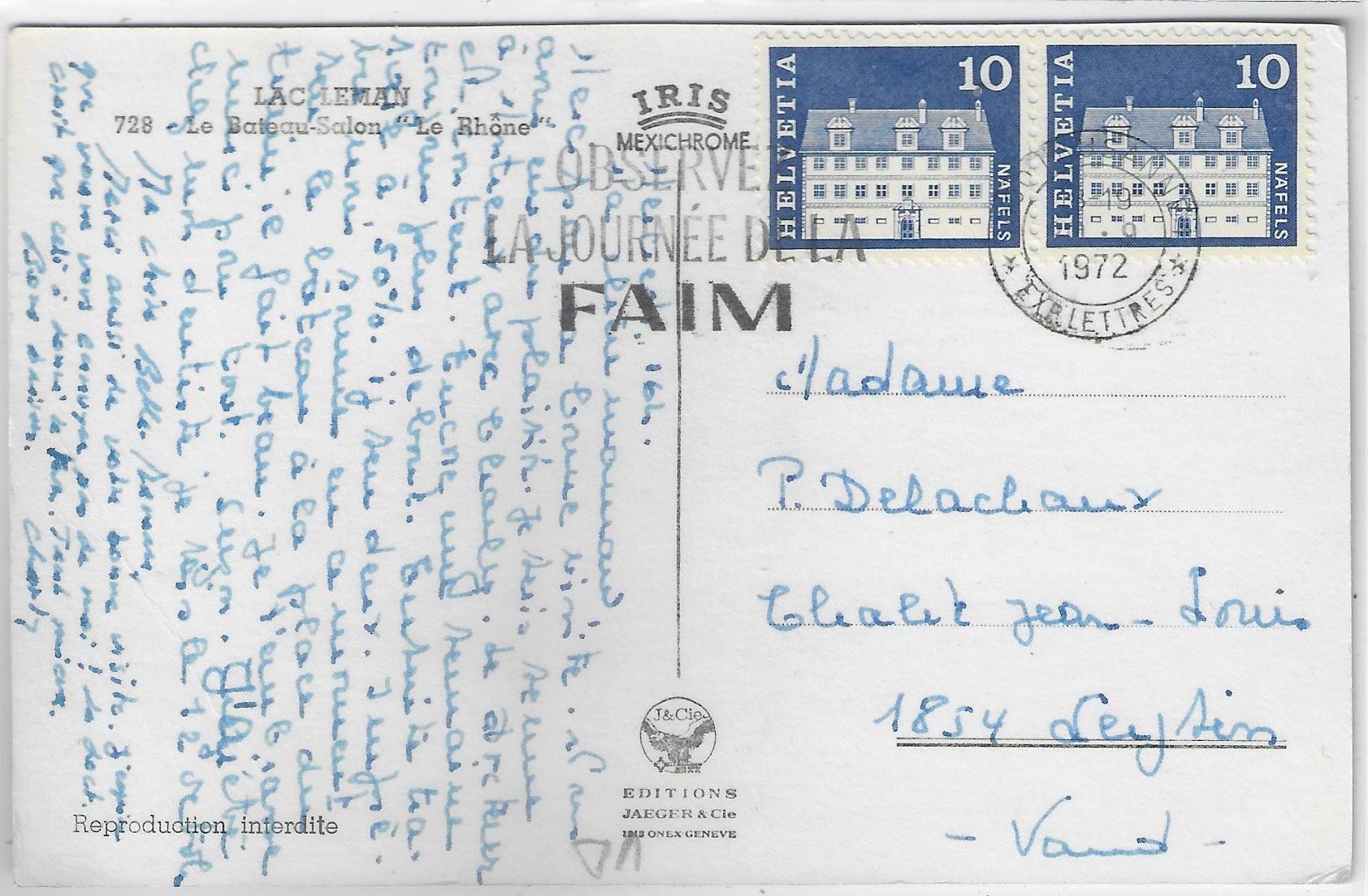 Cartoline postali: Lac Leman - Dampfer Bateau-Salon "Le Rhone" – Usato da Ettingen venduto da Kartenplanet 1