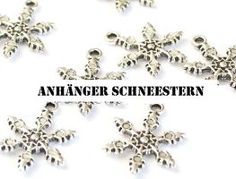 Anhänger Schneestern silberfarbig (3Stk.)