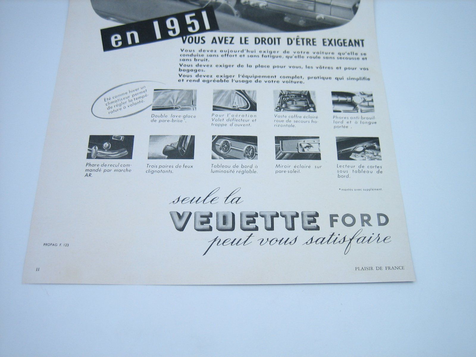 Foto & Immagini: Ford Vedette 1951 altes Werbeblatt – Usato da Zürich venduto da Tomi118 1