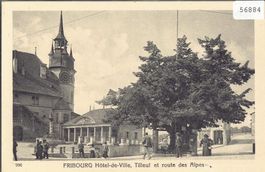 Fribourg Hôtel-de-Ville, Tilleul et Route des Alpes - animee
