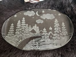 Glasplatte 43 cm x 27 cm, für Apero, Dessert etc.