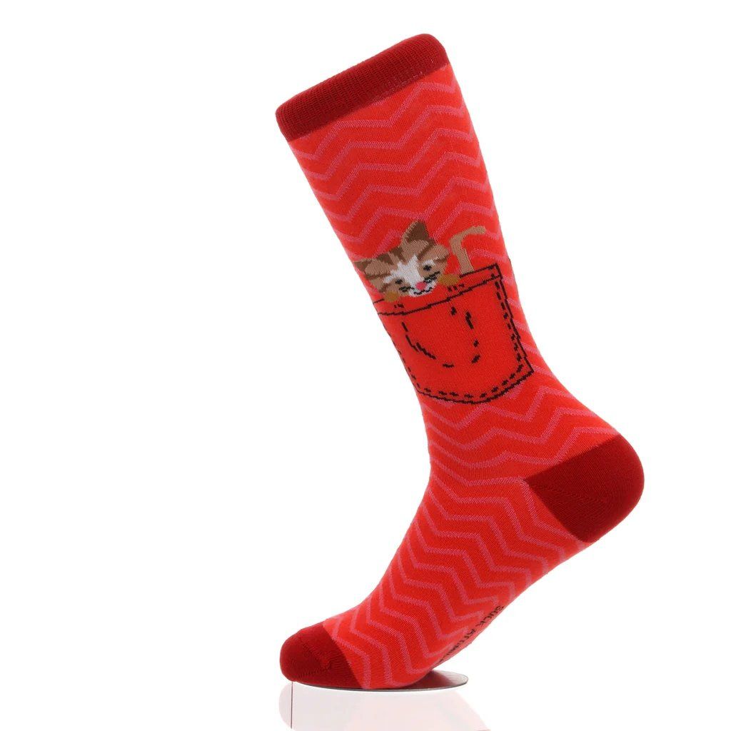 Calze: BUNTE DESIGN SOCKEN-Kitty Pocket (Big 41-46) – Nuovo e nell'imballaggio originale da Luzern venduto da Sock_Atomica 1
